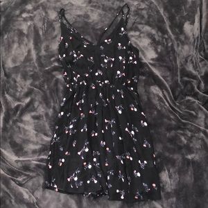 Short Black Floral Mini Dress